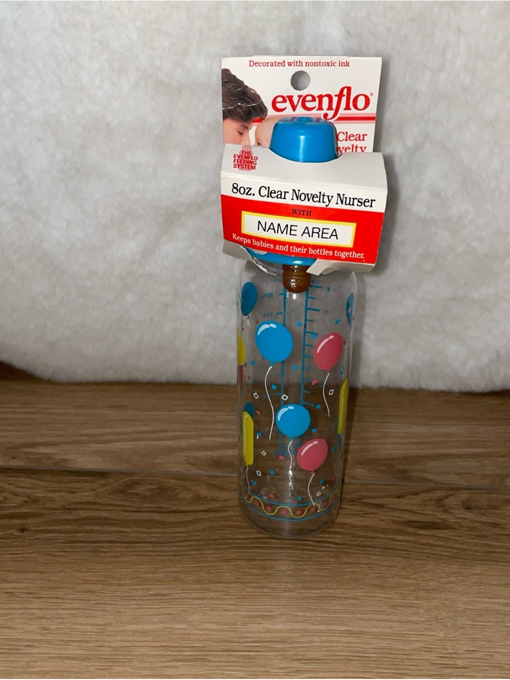 Vintage 1993 Evenflo Clear Novelty Nurser Baby Bottle 8oz NOS NEW